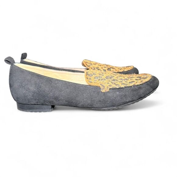 Baretraps Elliana Women’s Size 9 Loafers Black & Leopard Print Slip-On Flats - Picture 4 of 7